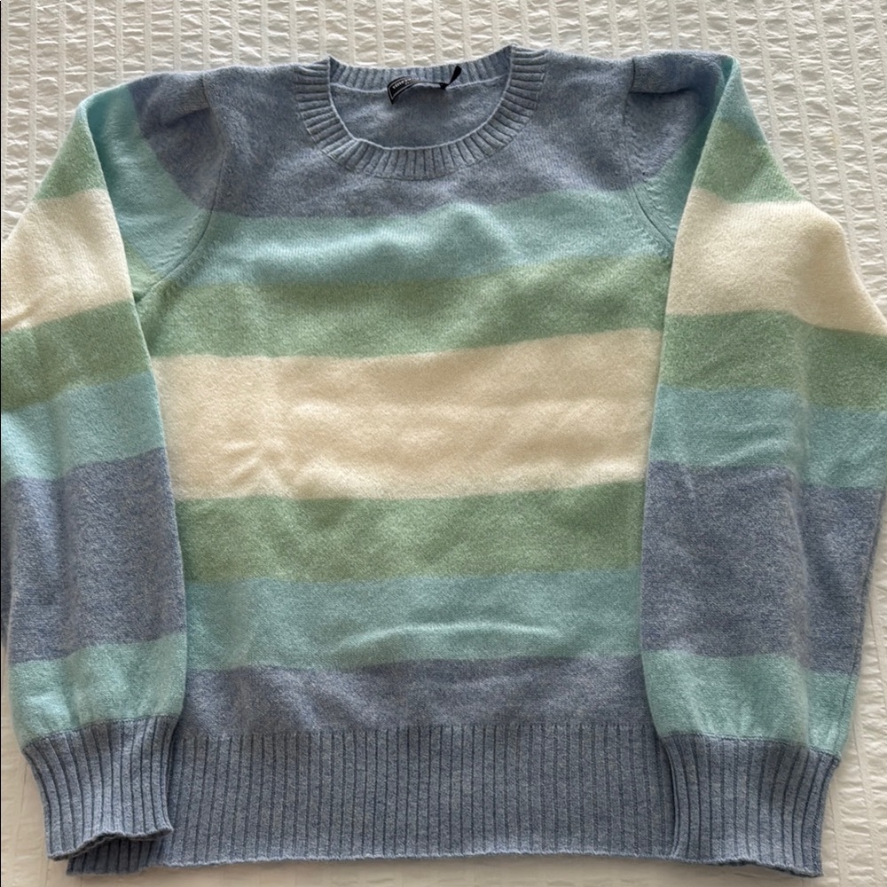 Striped Blue and Cream Men's Sweater